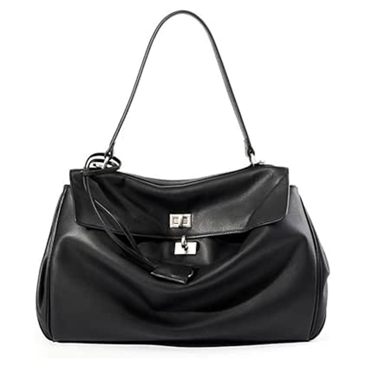 Genuine Calfskin Leather Tote Bag with Dual Carry Straps